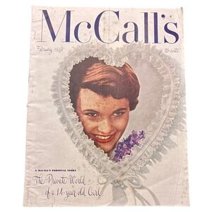 Vintage McCalls Magazine February 1951 | Eleanor Roosevelt | 1950s Fashion Ads